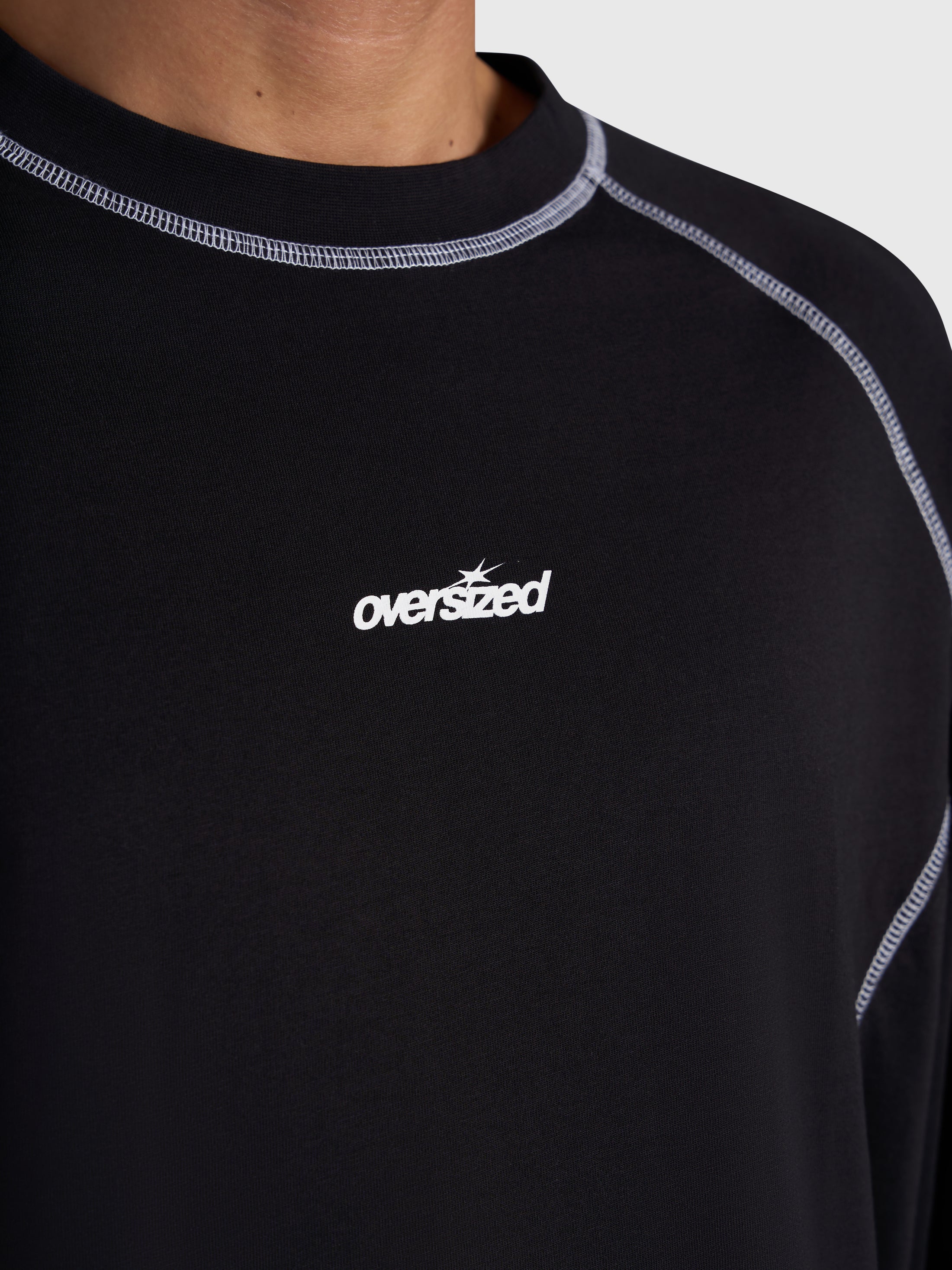 Contrast Raglan Long Sleeve - Black/White