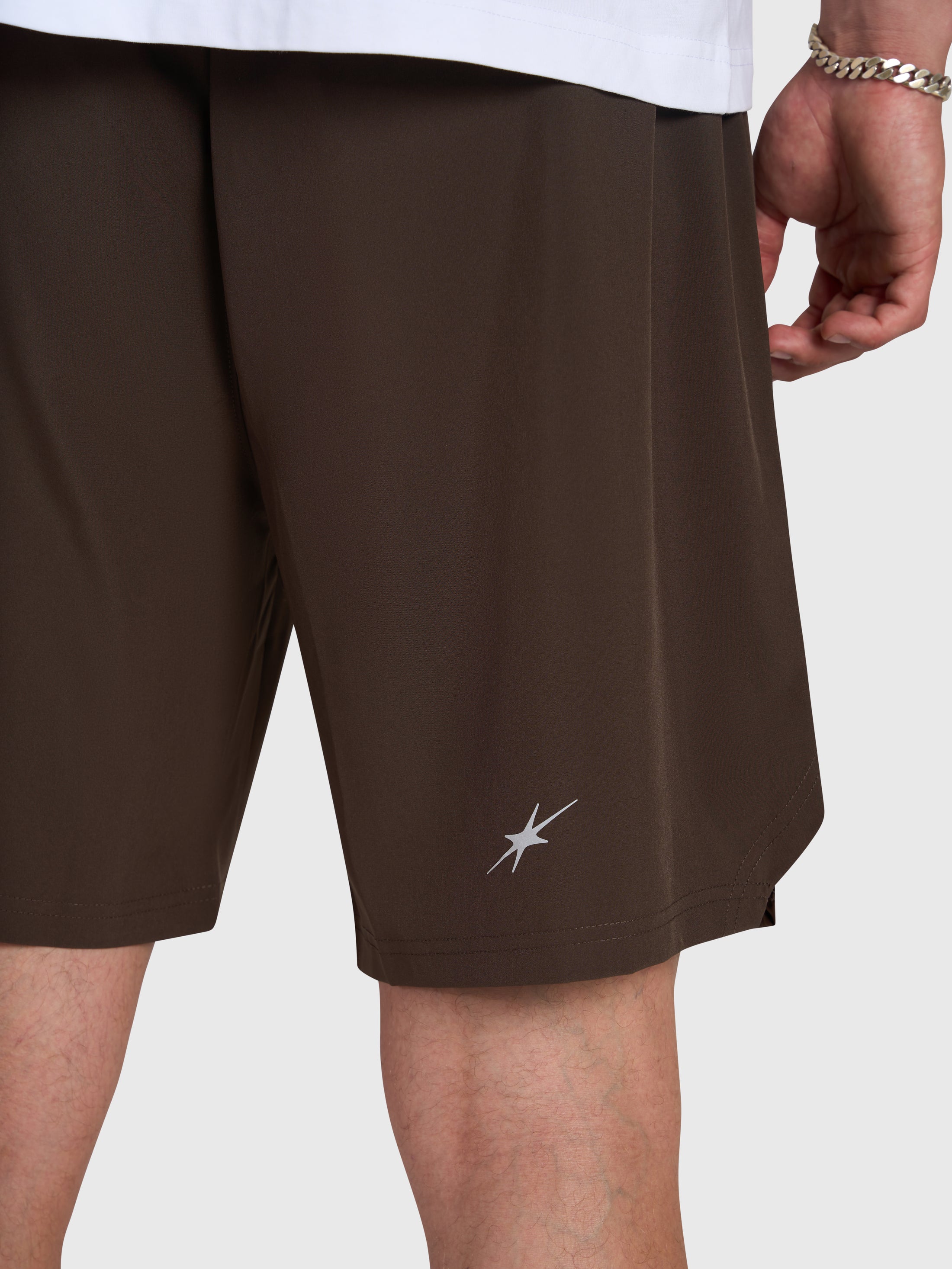 Confidence V2 Tech Shorts - Brown/White