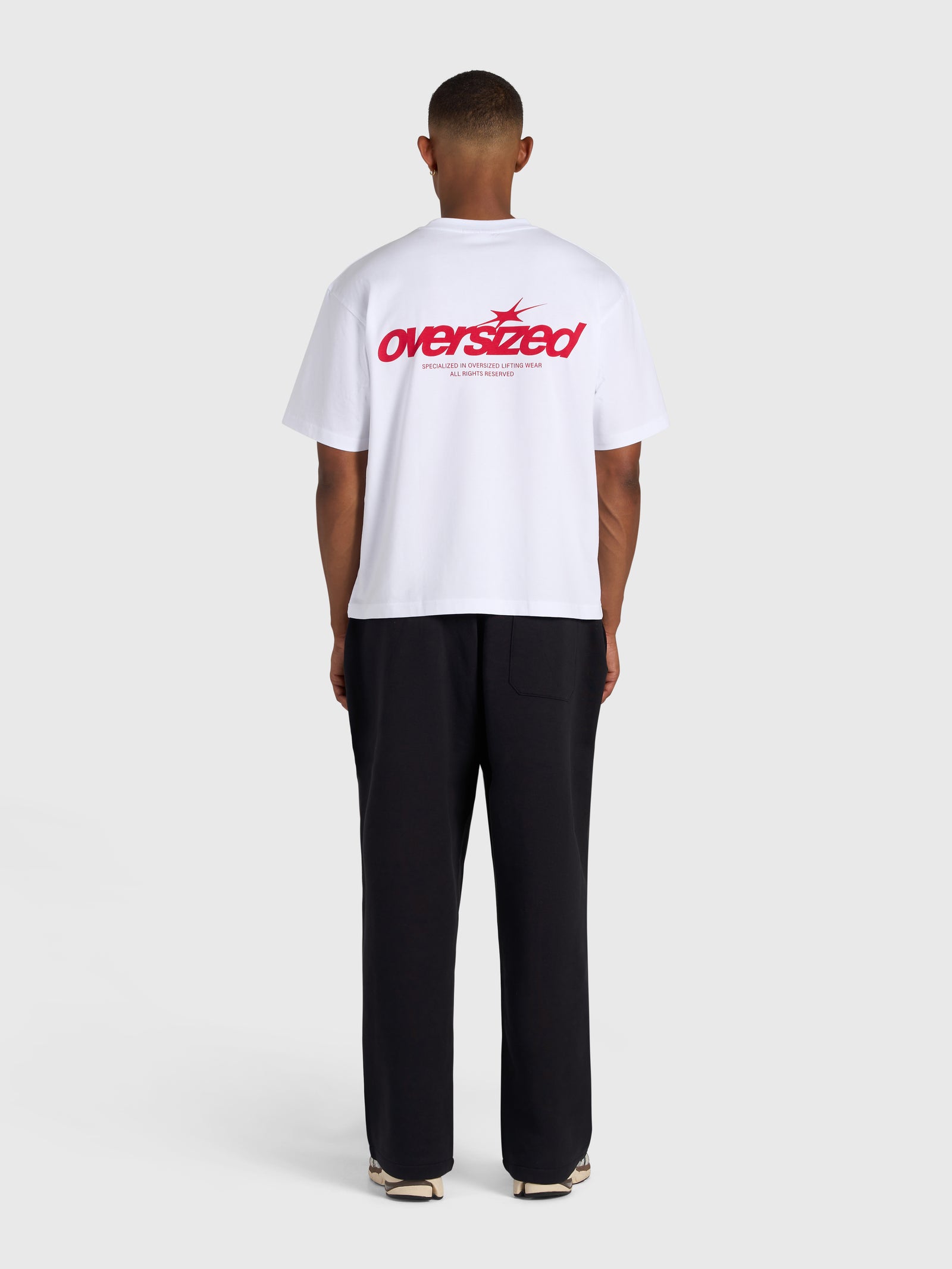 Cursive Box Tee - White/Red