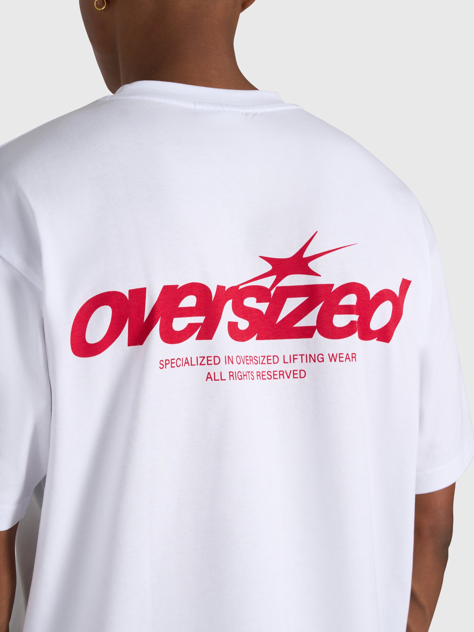 Cursive Box Tee - White/Red