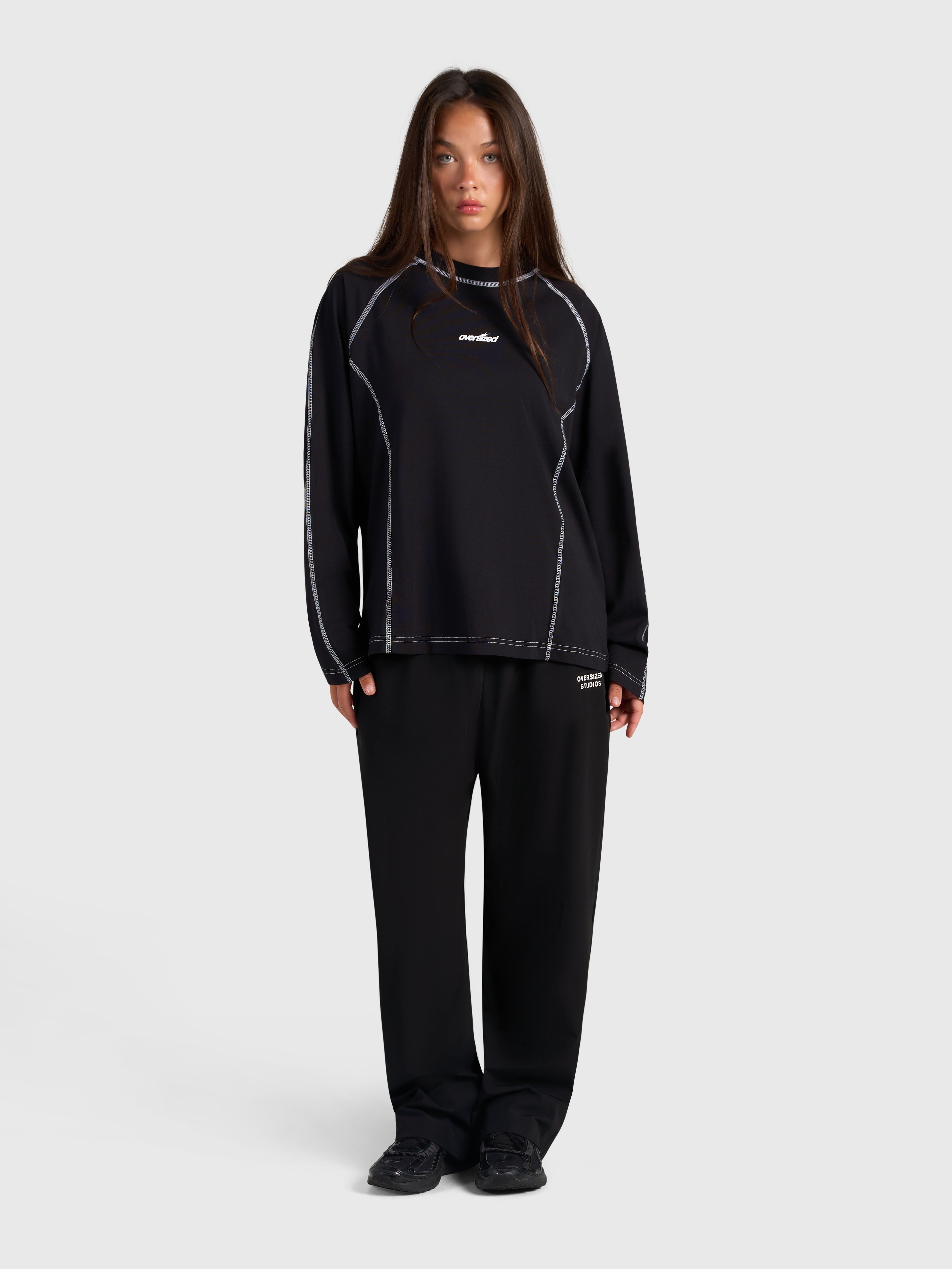Contrast Raglan Long Sleeve - Black/White