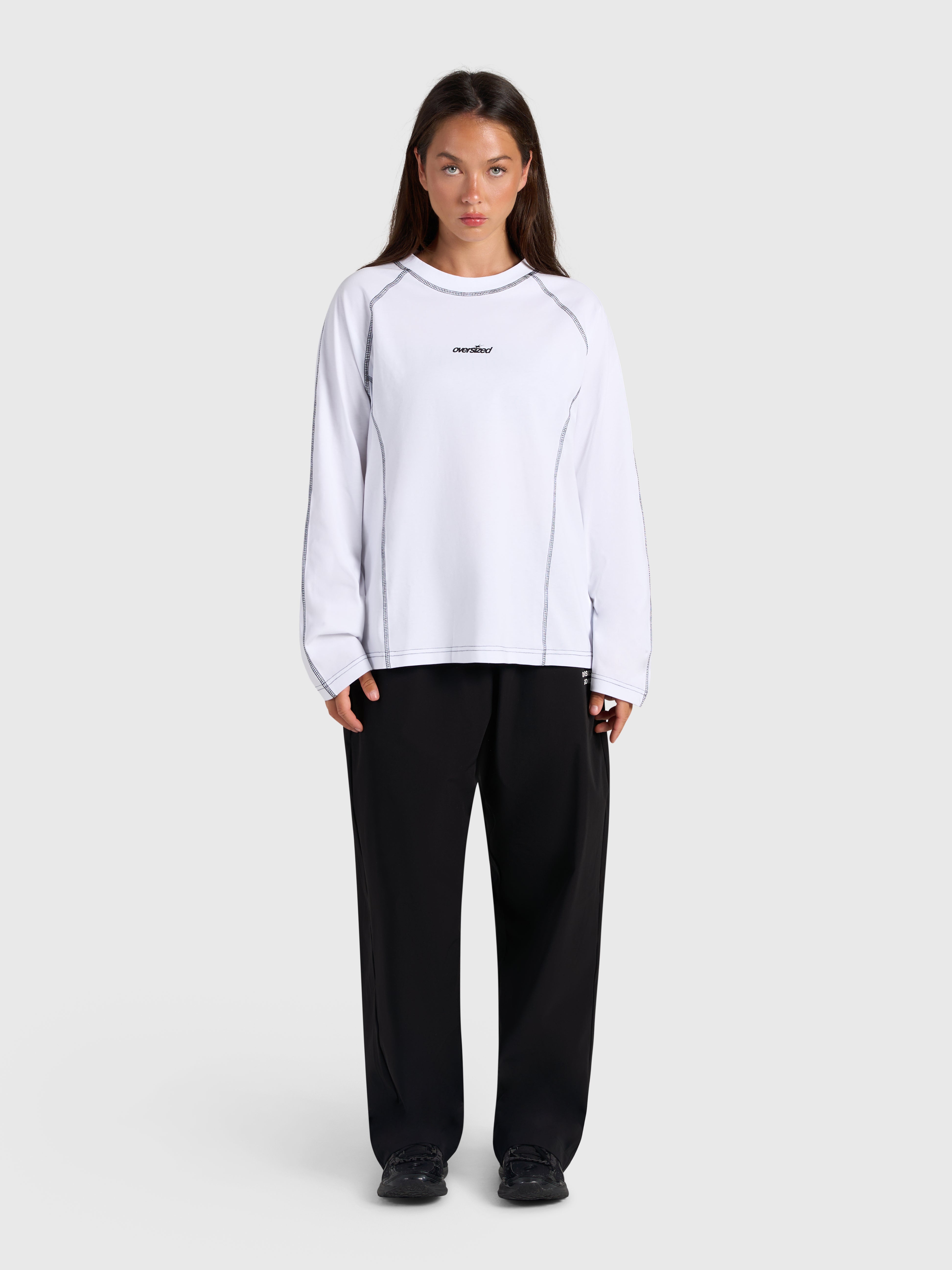 Contrast Raglan Long Sleeve - White/Black