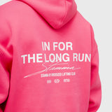 Long Run Hoodie - Hot Pink/White
