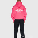 Long Run Hoodie - Hot Pink/White