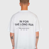 Long Run Box Tee - White/Black