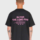 Long Run Box Tee - Black/Pink