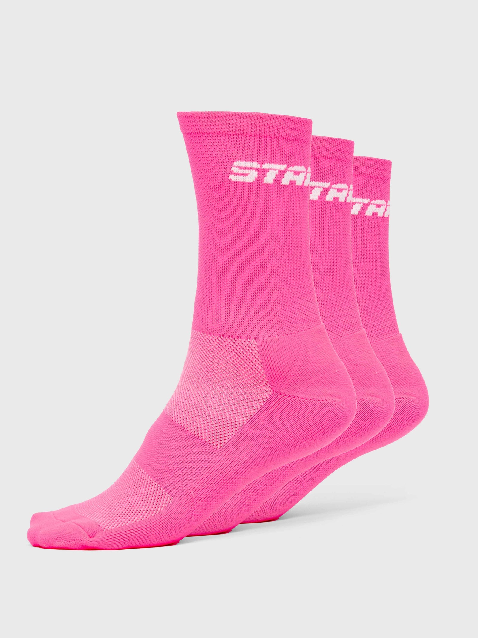 3-Pack Stamina Socks - Pink/White