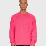 Active Long Sleeve Logo - Hot Pink/White