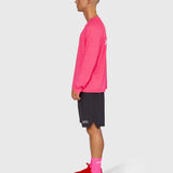Active Long Sleeve Logo - Hot Pink/White