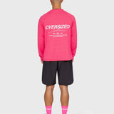 Active Long Sleeve Logo - Hot Pink/White