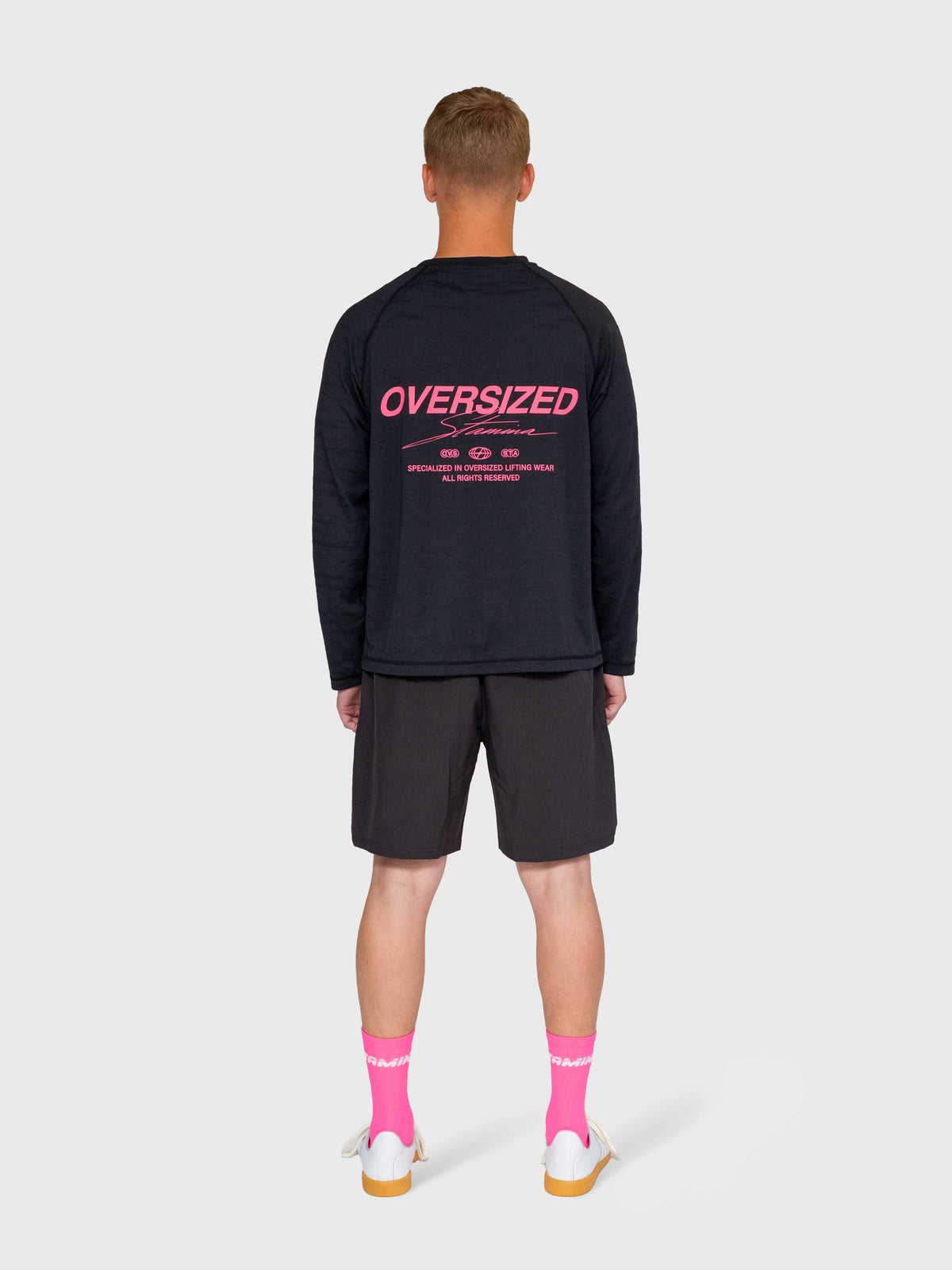 Logo Active Long Sleeve - Black/Pink