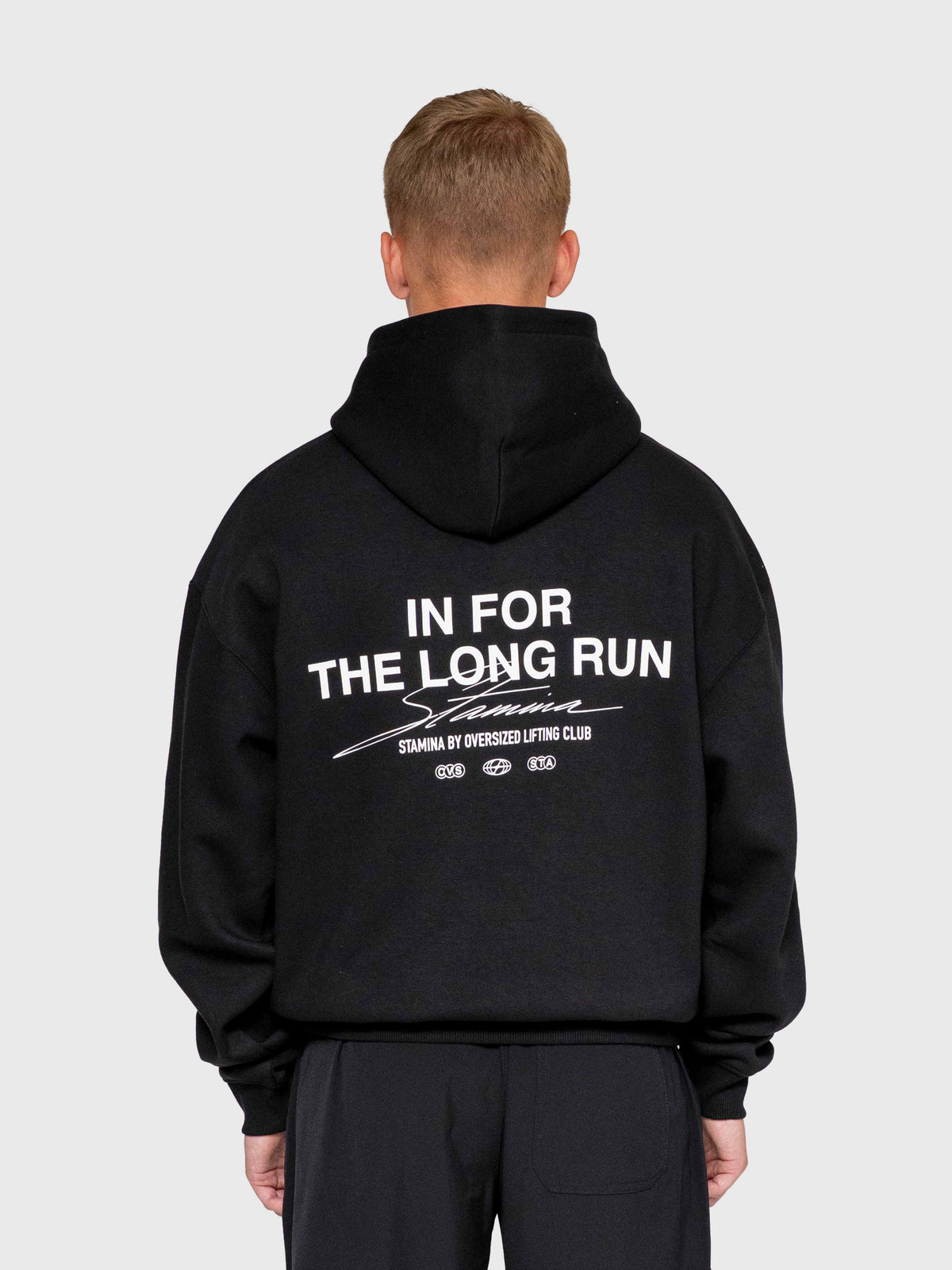 Long Run Hoodie - Black/White