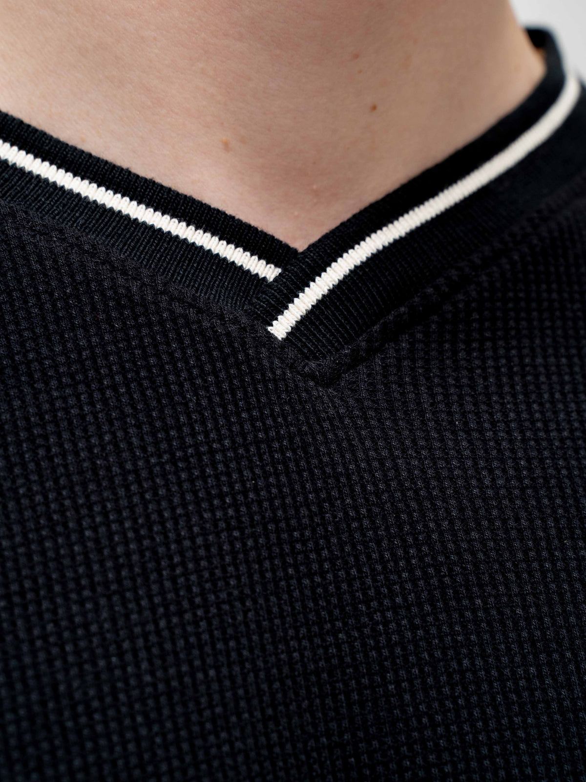 Waffle Football Long Sleeve – Black