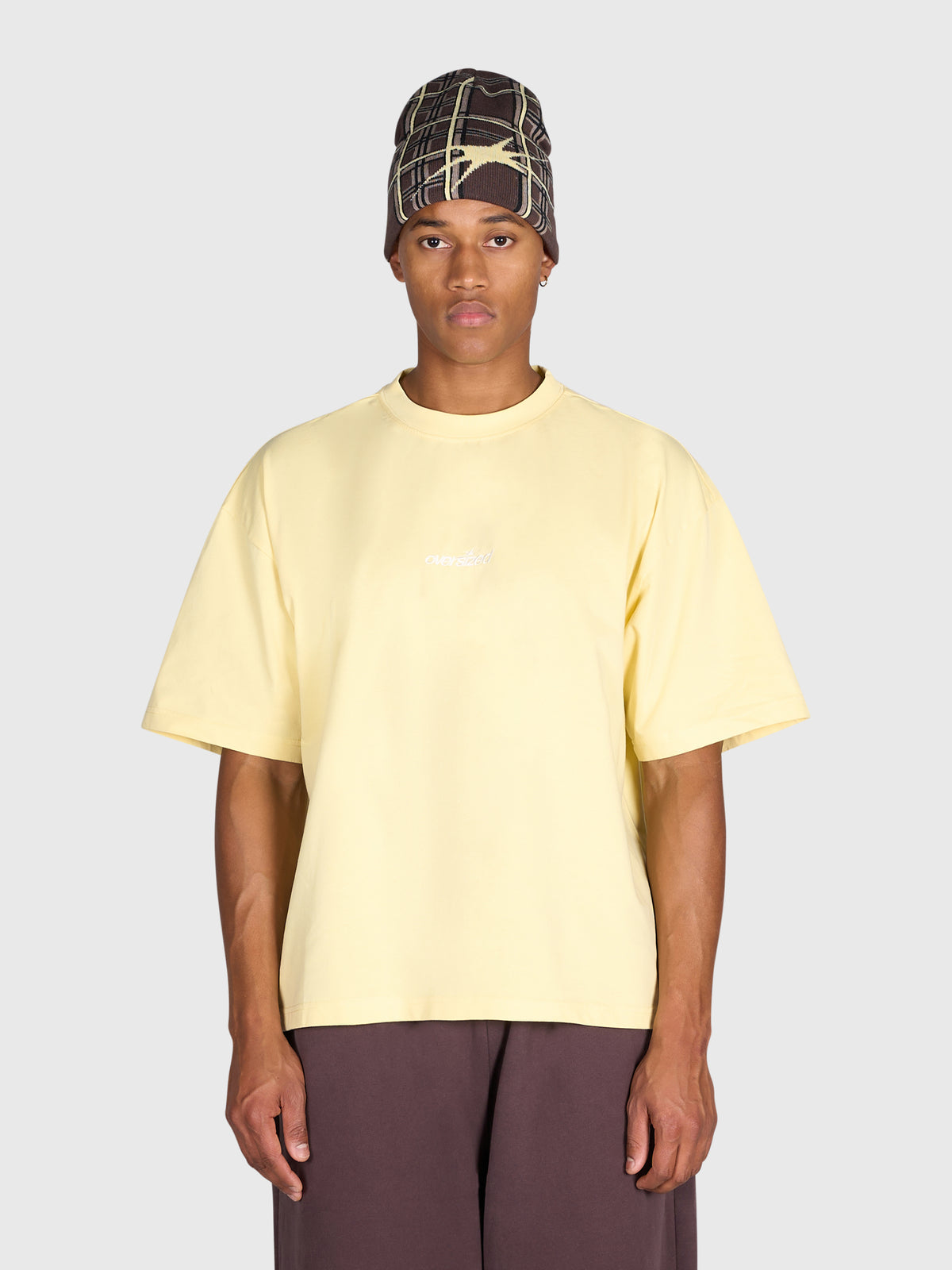 Check Beanie - Brown/Yellow
