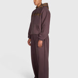 Tartan Appliqué Zip Hoodie - Brown/Brown
