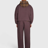 Tartan Appliqué Zip Hoodie - Brown/Brown