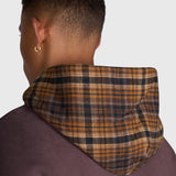 Tartan Appliqué Zip Hoodie - Brown/Brown