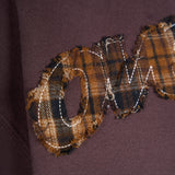 Tartan Appliqué Zip Hoodie - Brown/Brown