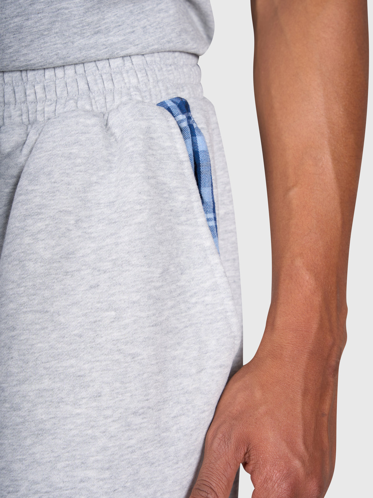 Tartan Baggy Sweatpants - Cloudy Grey/Blue