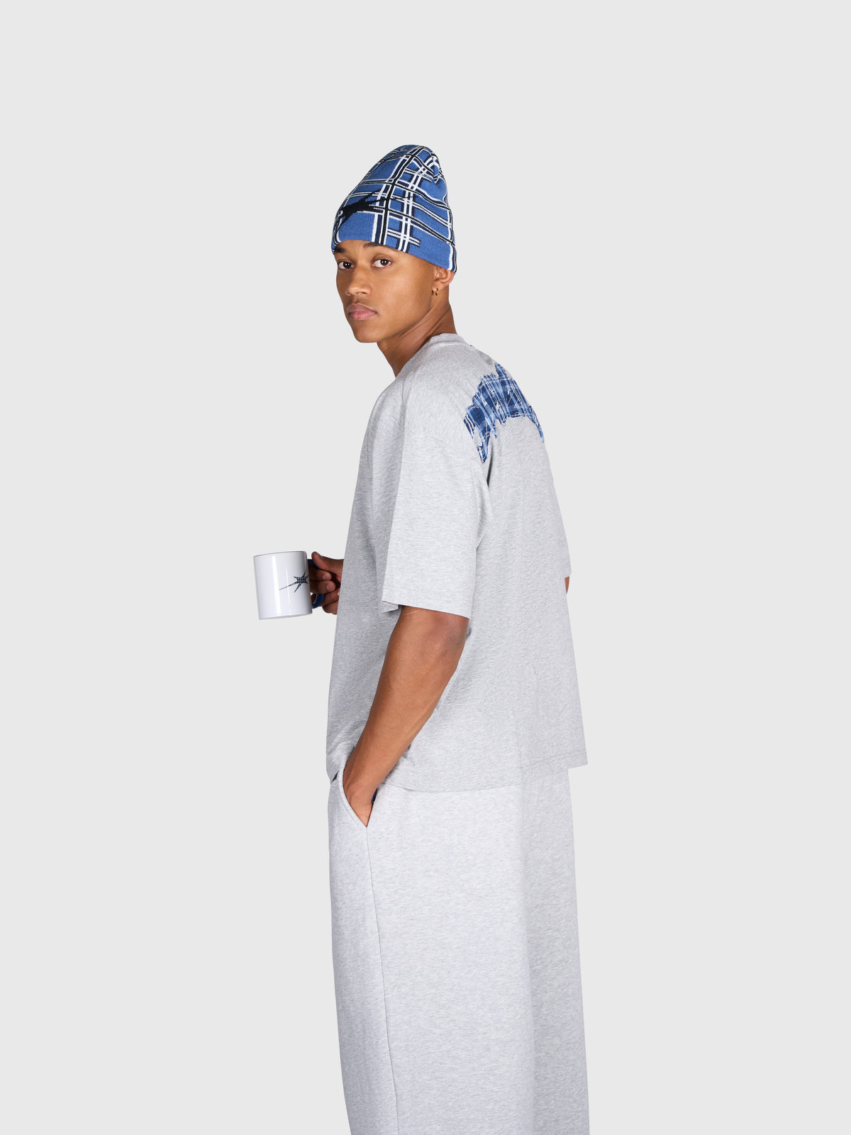 Tartan Arch Box Tee - Cloudy Grey/Blue