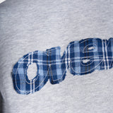 Tartan Applique Zip Hoodie - Cloudy Grey/Blue