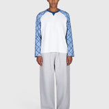 Tartan Raglan Long Sleeve - White/Blue
