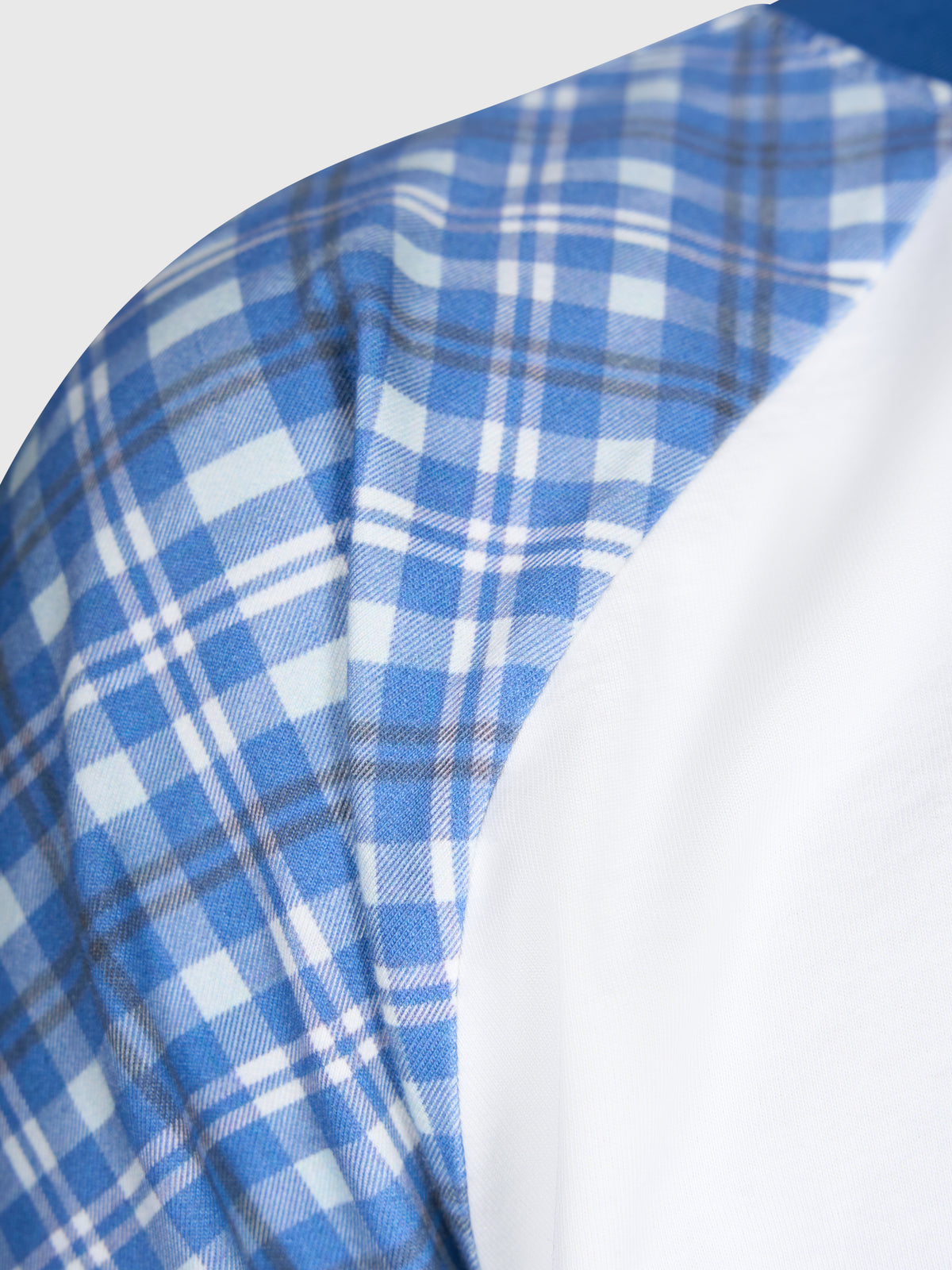 Tartan Raglan Long Sleeve - White/Blue