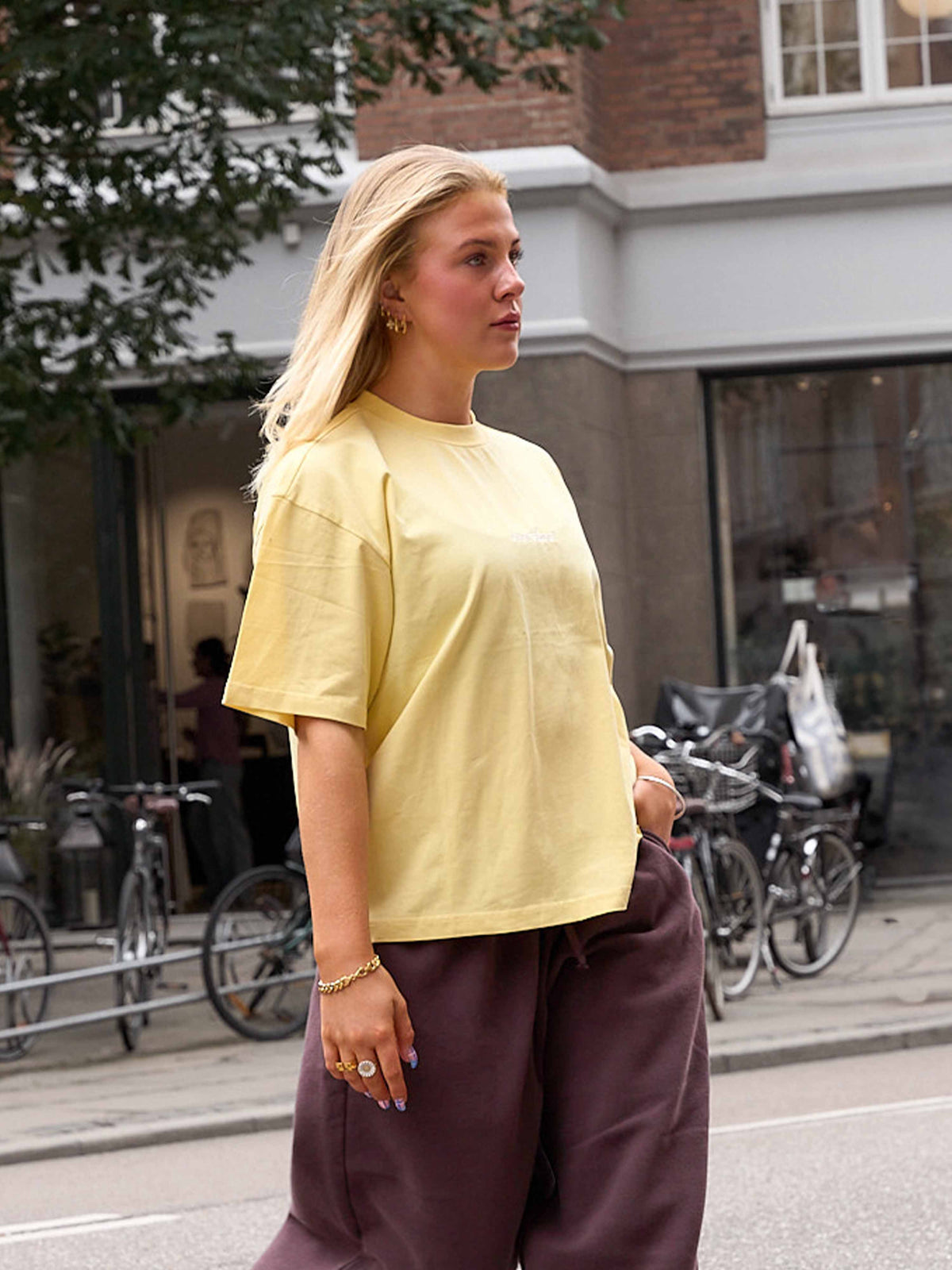 Tartan Arch Box Tee - Yellow/White